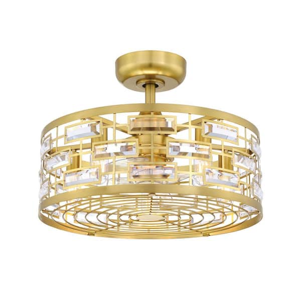 Klout 22 in. Indoor Brushed Satin Brass Ceiling Fan with Light Kit