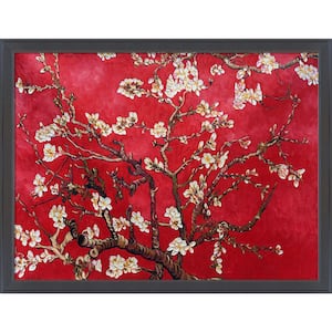 Branch of Almond Tree in Blossom by Vincent Van Gogh Gallery Black Framed Nature Oil Painting Art Print 34 in. x 44 in.