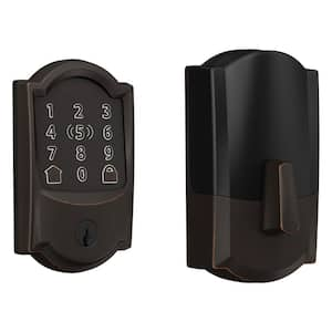 Camelot Aged Bronze Electronic Encode Plus Smart WiFi Deadbolt with Alarm