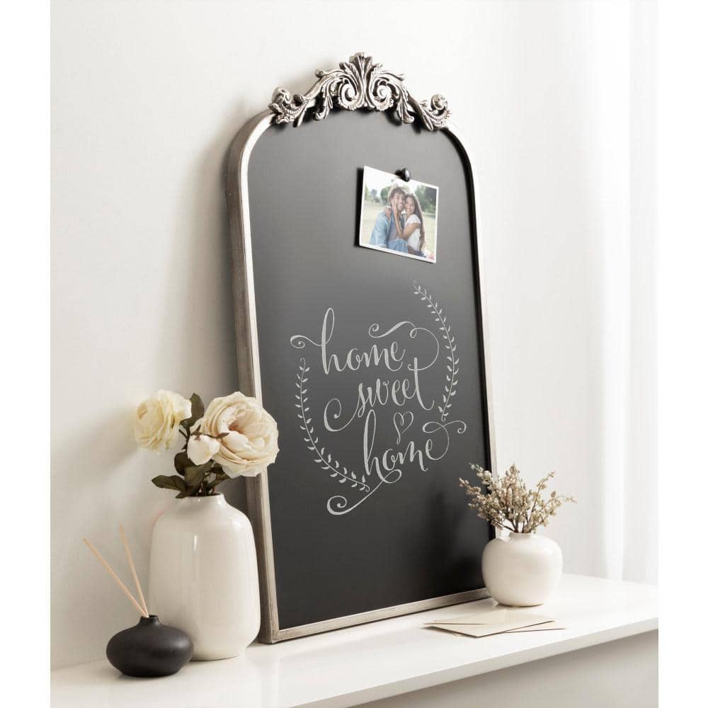 Arendahl Silver Ornate Framed Magnetic Chalkboard, 19x31