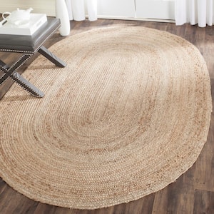 Cape Cod Natural 9 ft. x 12 ft. Oval Solid Area Rug