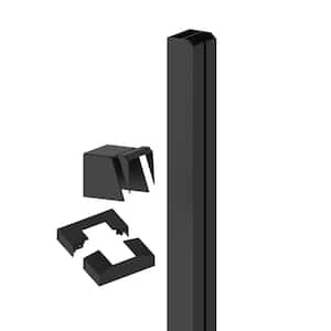 Elevation Aluminum 5.25 in. x 4.81 in. x 3.5 ft. Matte Black Stair End Post for Cable Railing System