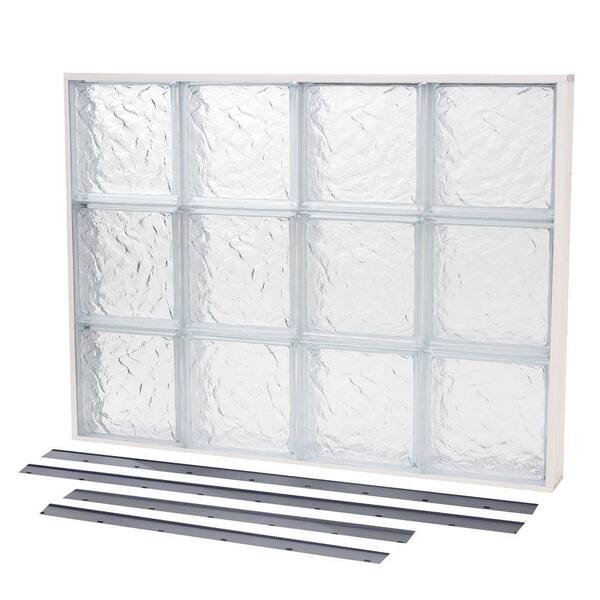 TAFCO WINDOWS 23.625 in. x 31.625 in. NailUp2 Ice Pattern Solid Glass Block Window