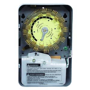 T1900 Series 20 Amp 24-Hour Heavy Duty Mechanical Time Switch with Steel Indoor Enclosure - Gray