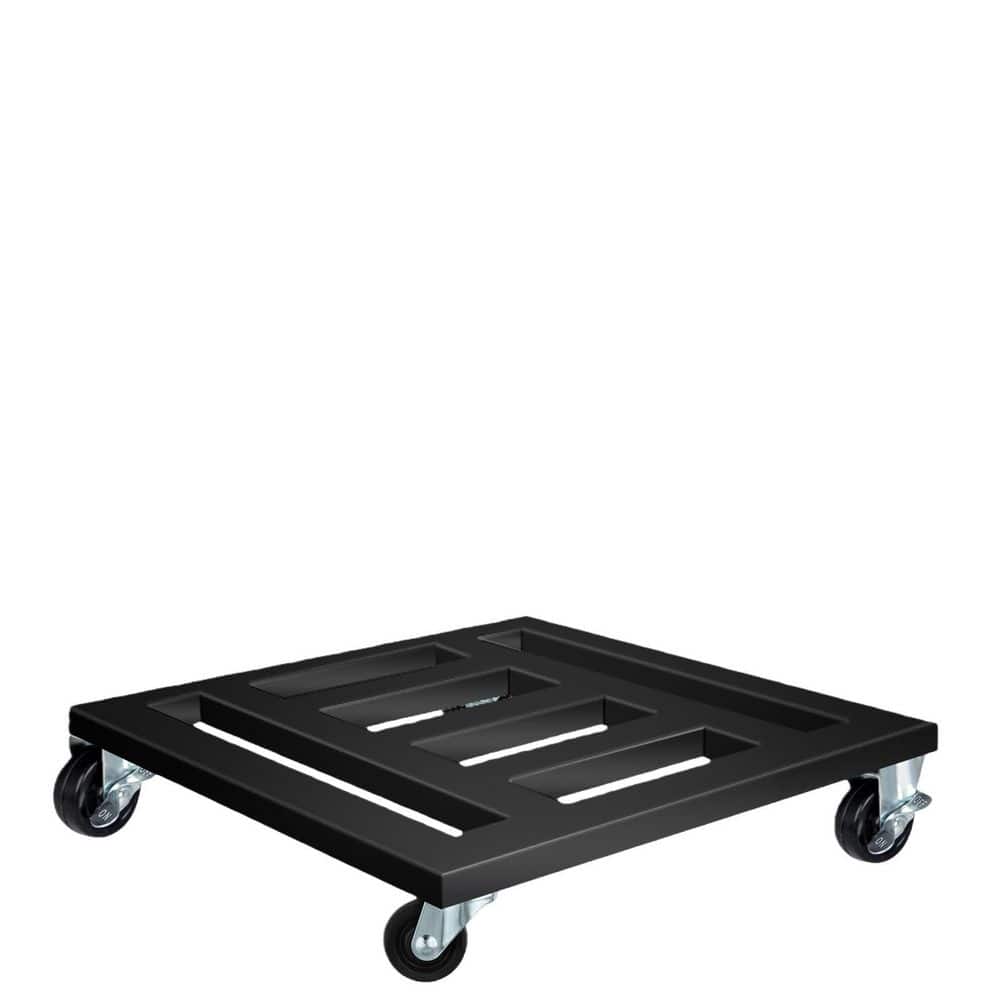 OGETFUUR 2-Pack Black 12 in. Heavy Duty Metal Plant Caddy with