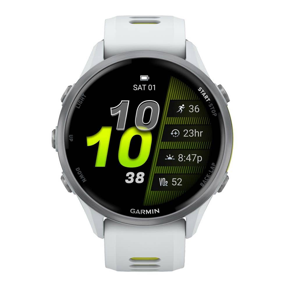 Garmin Forerunner 970 Running Smartwatch in Whitestone/Amp Yellow