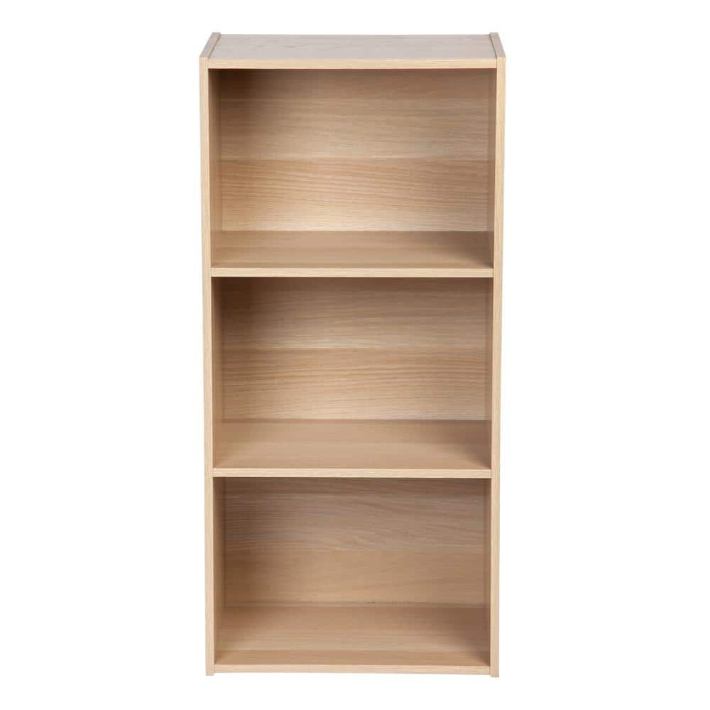 IRIS 34.5 in. Light Brown Faux Wood 3shelf Standard Bookcase with