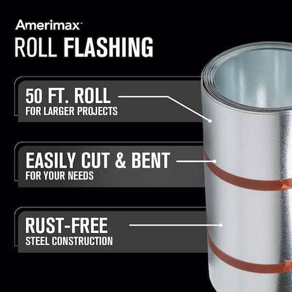10 in. x 50 ft. Galvanized Steel Roll Valley Flashing