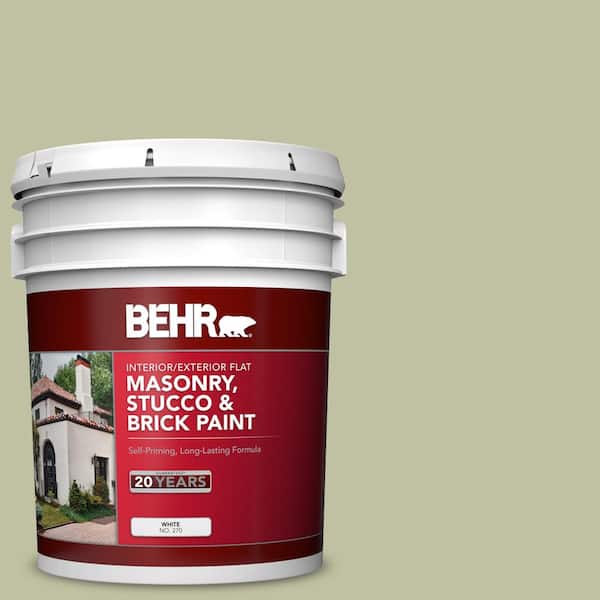 BEHR 5 gal. #S370-3 Sage Brush Flat Masonry, Stucco and Brick Interior/Exterior Paint