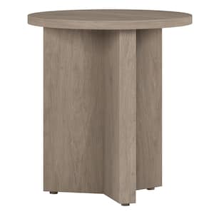 Anders 20 in. Antiqued Gray Oak Round MDF Top End Table