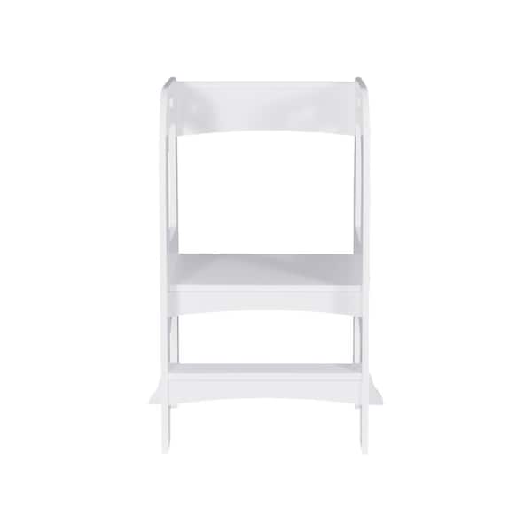 Jushua 22.83 in. D White Child Standing Tower Step Stools for Kids Toddler Step Stool for Kitchen Counter
