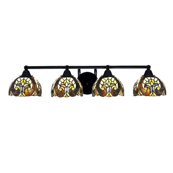 Unbranded Madison 32.25 in. 4-Light Matte Black Vanity Light
