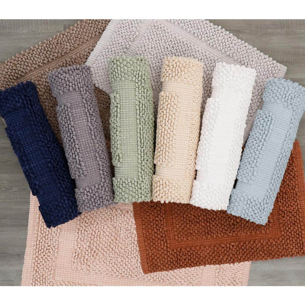 Pink Dusty Rose Cotton Chenille Non-Slip Bath Mat 27" x 45"