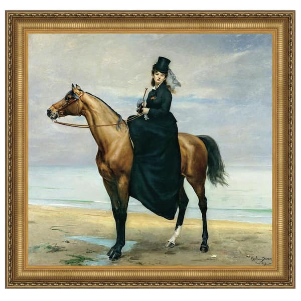 Design Toscano Portrait of Mademoiselle Croizette by Charles Carolus-Duran Framed Nature Oil Painting Art Print 17 in. x 17 in.