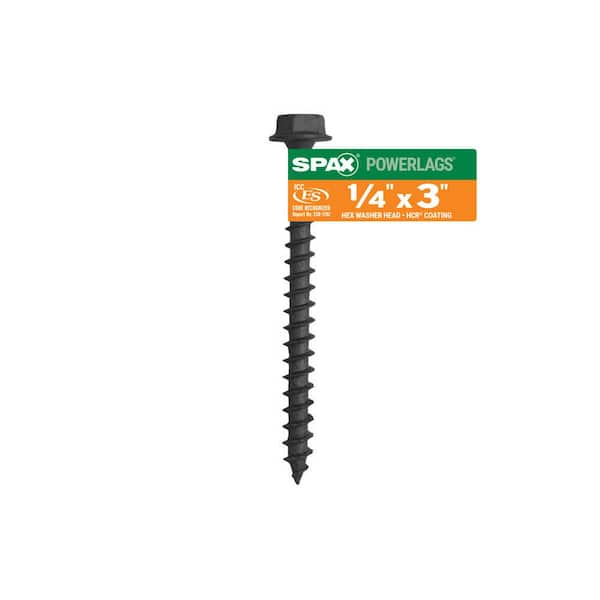 SPAX 1/4 in. x 3 in. Exterior Hex Head Structural Wood Lag Screws  Powerlags Hex (1 EA)
