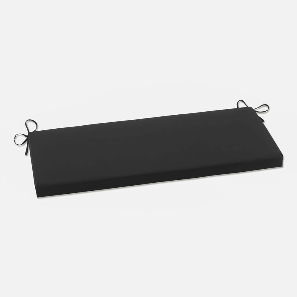 Pillow Perfect Solid Rectangular Outdoor Bench Cushion in Black 502014 ...