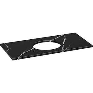Silestone 49 in. W x 22.4375 in. D Quartz Oval Cutout with Vanity Top in Eternal Marquwith