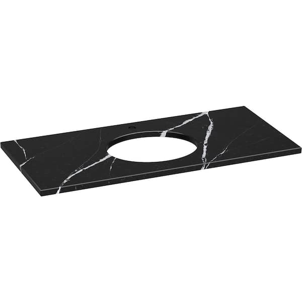 KOHLER Silestone 49 in. W x 22.4375 in. D Quartz Oval Cutout with Vanity Top in Eternal Marquwith