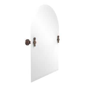 Retro-Dot Collection 21 in. x 29 in. Frameless Arched Top Single Tilt Mirror with Beveled Edge in Venetian Bronze