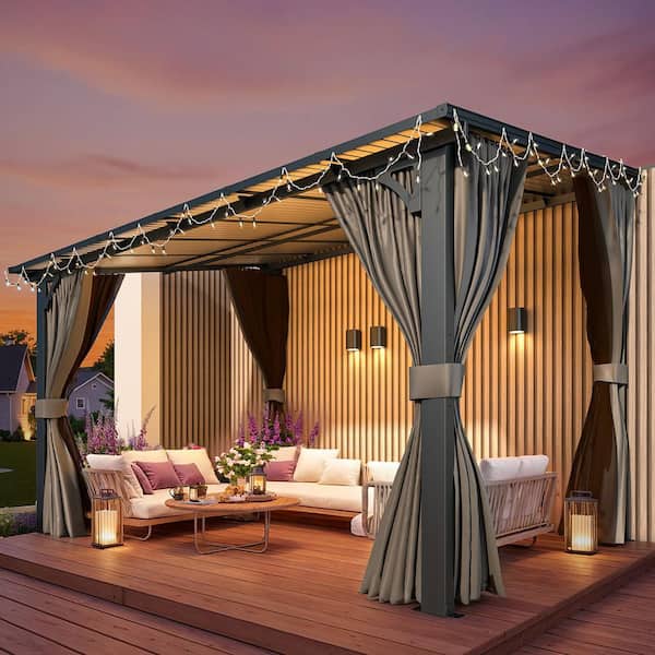 AECOJOY 12 ft. x 8 ft. Outdoor Hard Top Gazebo for Patio, Large