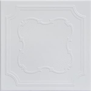 Coronado Ultra Pure White 1.6 ft. x 1.6 ft. Decorative Foam Glue Up Ceiling Tile (259.2 sq. ft./case)