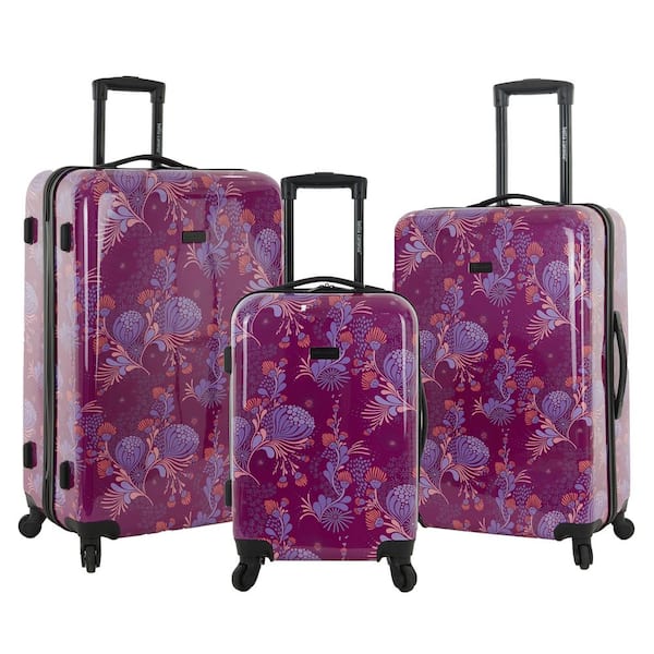 Unbranded 3pc HARDSIDE ROLLING COLLECTION w/360 degree 4-WHEEL SYSTEM & FASHION PATTERN (BC)