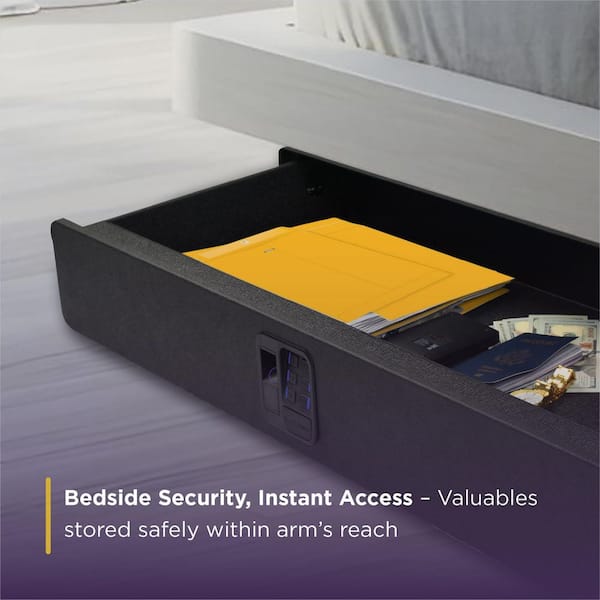 Biometric 26in. W x 20in. D x 5in. H Under Bed Floor Safe Advanced Finger Vein Recognition Access in Matte Blk