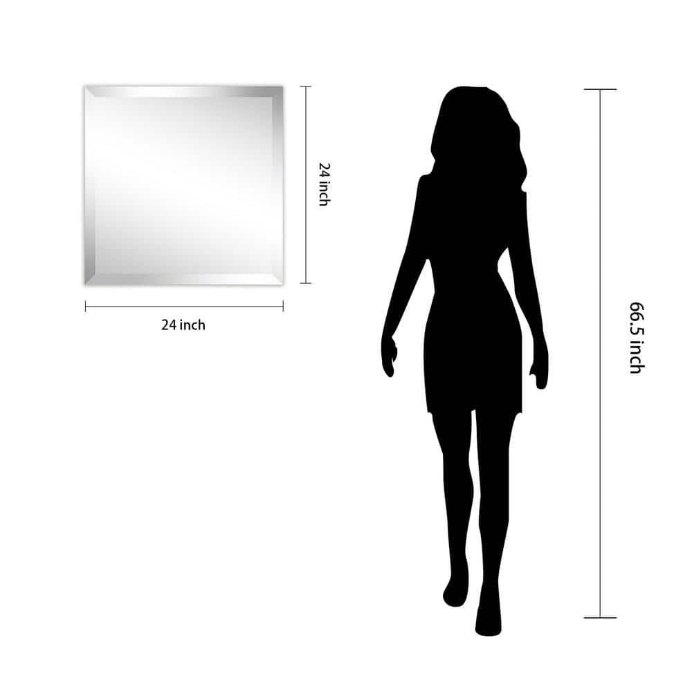24" x 24" Frameless Beveled Rectangular Wall Mirror