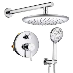5-Spray Patterns 9.5 in. Wall Mount Dual Shower Heads in Spot Resist Chrome