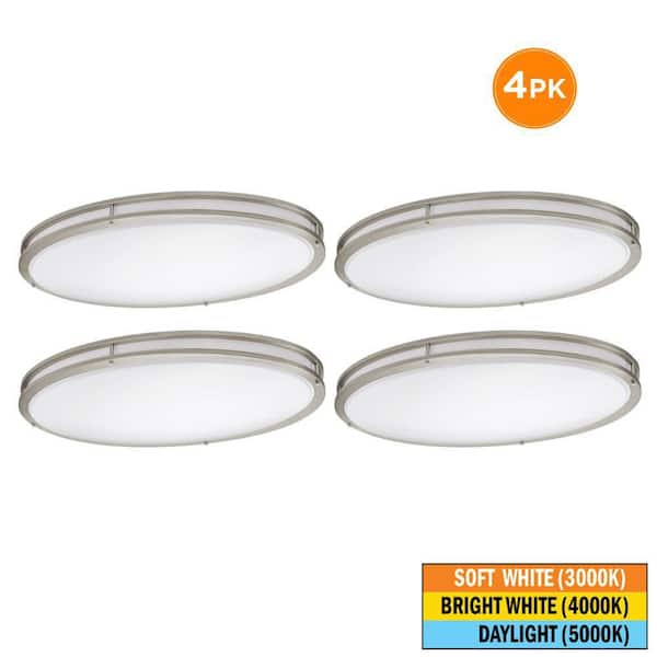 OUKANING 12.59 in. 1-Light Modern Minimalist Round Black Flush