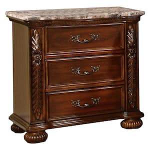 Barracuda 3-Drawer 30 in. H x 28.5 in. W x 18.5 in. D Cherry Solid Wood Nightstand