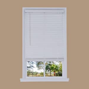 White Cordless 2 in. Embossed Faux Wood Blind 18.25 in. W x 72 in. L