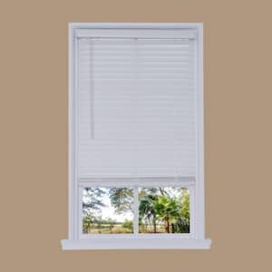 White Cordless 2 in. Embossed Faux Wood Blind 20 in. W x 72 in. L