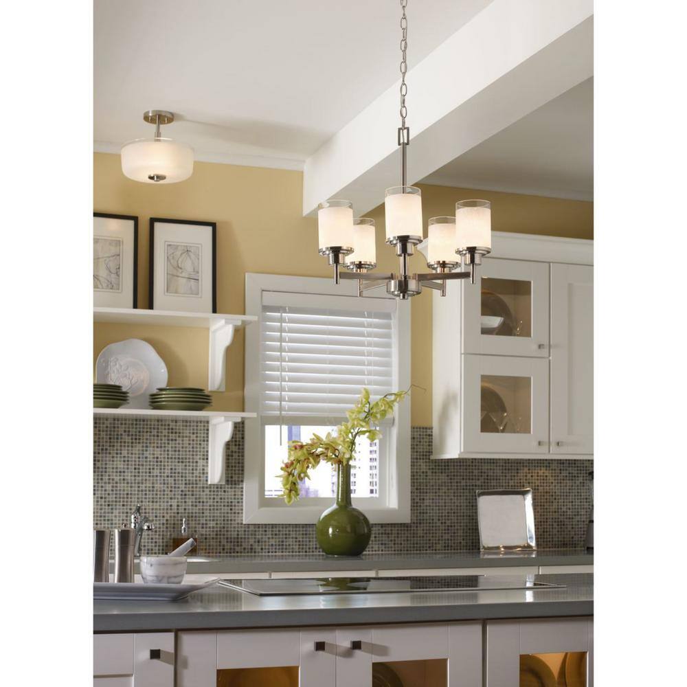 Alexa Collection Brushed Nickel 5-Light Linear Chandelier