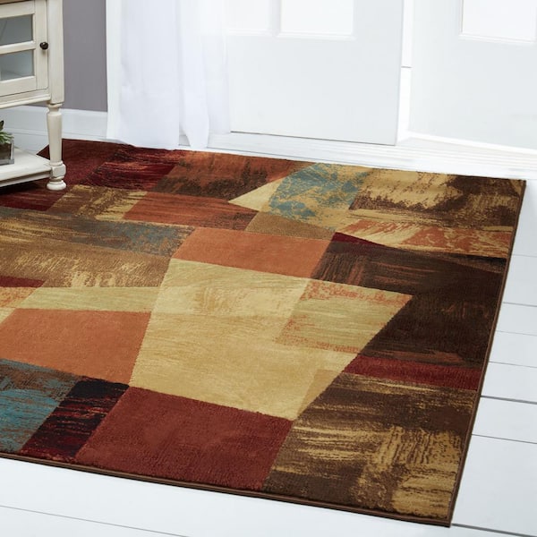 Catalina Bismark Brown/Beige 3 ft. x 5 ft. Geometric Area Rug