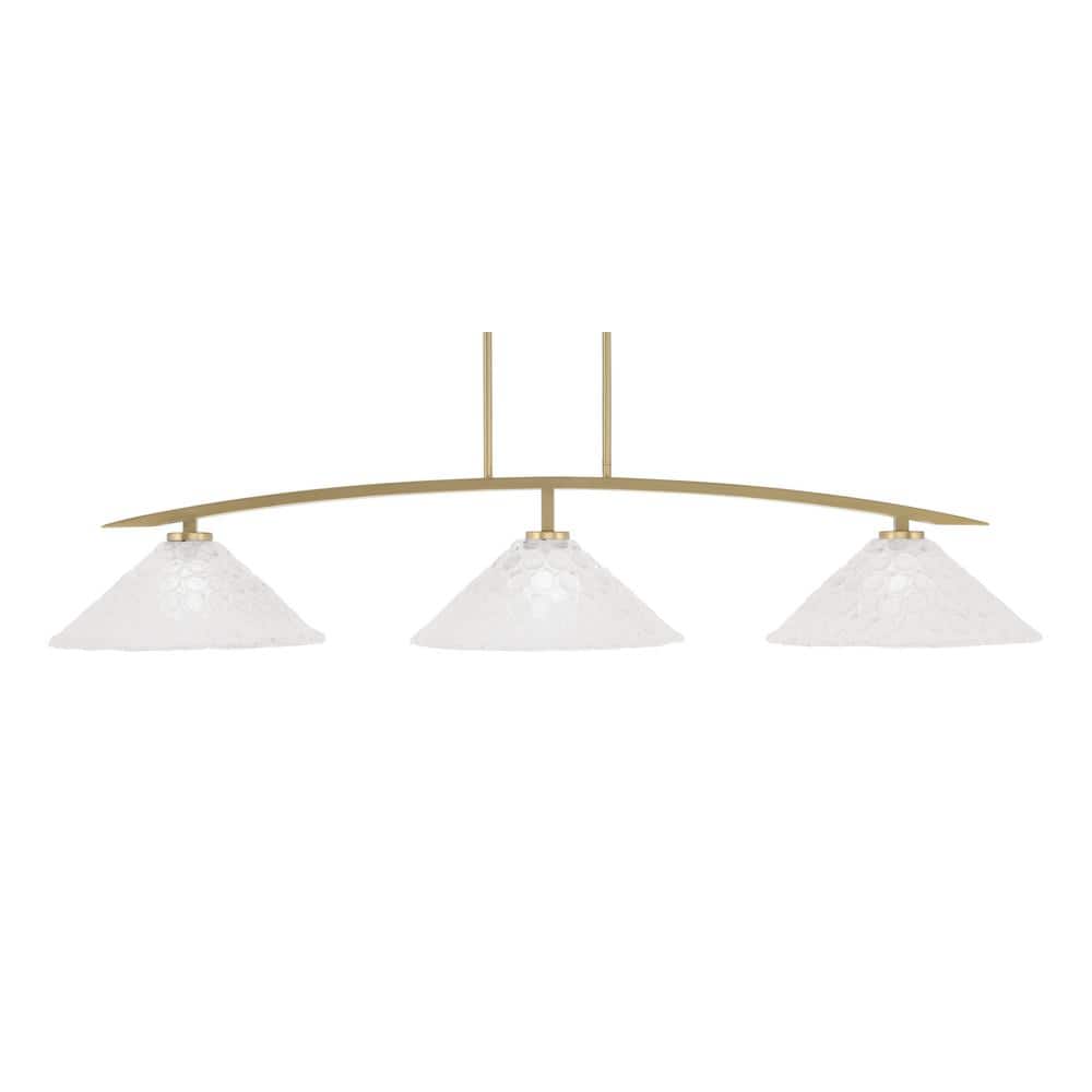 Siena 3-Light New Age Brass Billiard Light with 16 in. Italian Bubble Glass