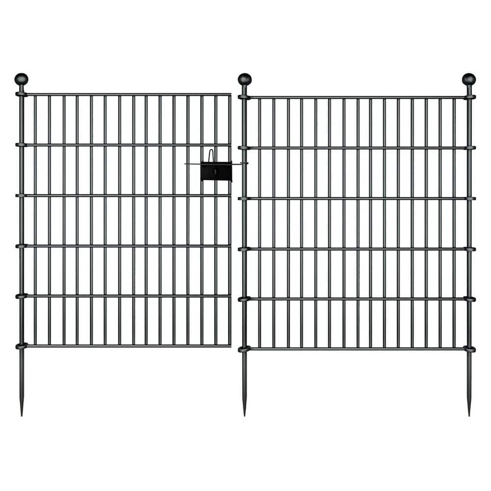 Outdoor Garden Fence 24 in. Rustproof Metal Panels for Yard with Ground Stakes No Dig Temporary Animal Barrier price history on PriceWatchPro
