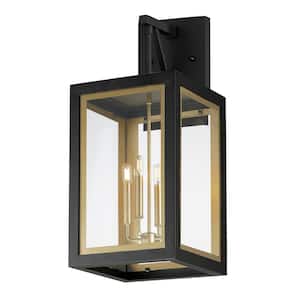 Neoclass 4-Light Black Outdoor Hardwired Wall Sconce