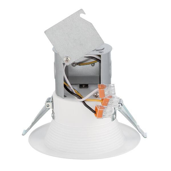 EnviroLite 4 in. White 3000K Canless Remodel Baffle Integrated LED Recessed  Light Kit EV490111WH30 - The Home Depot