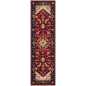 Heritage Red 2 ft. x 8 ft. Border Floral Medallion Runner Rug