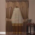 Halley 56 in. W x 84 in. L Polyester Light Filtering 6 Piece Window Curtain Set in Taupe