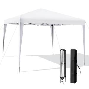 10 ft. x 10 ft. White Outdoor Pop-up Patio Canopy with Carrying Bag for Beach and Camp
