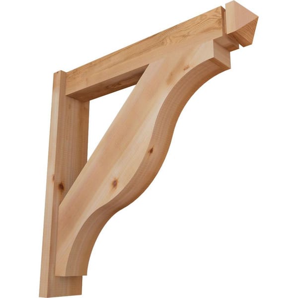 Ekena Millwork 6 in. x 30 in. x 30 in. Western Red Cedar Fuston Arts and Crafts Smooth Outlooker