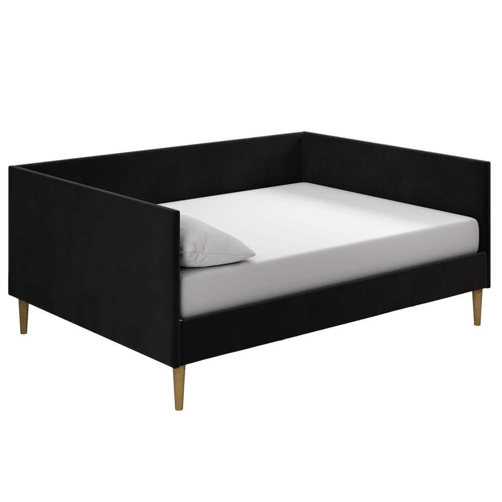 DHP Felicia Black Velvet Upholstered Mid Century Full Daybed DE48959 ...