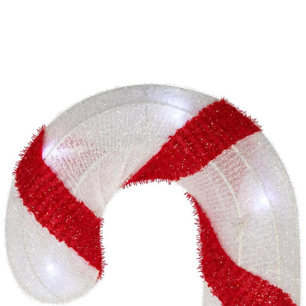 Set of 3 Red and White Lighted Candy Cane Lawn Stakes