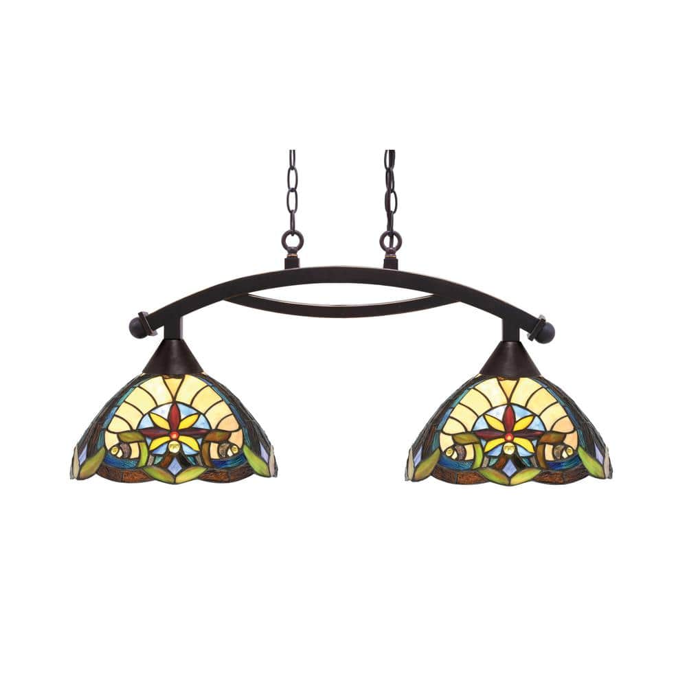 Bridgewater 2 Light Dark Granite Linear Chandelier, Any room with 12 in. Ea