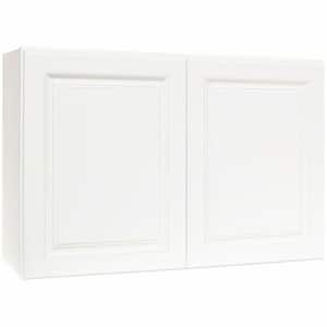 Hampton 36 in. W x 12 in. D x 24 in. H Assembled Wall Bridge Kitchen Cabinet in Satin White with Shelf