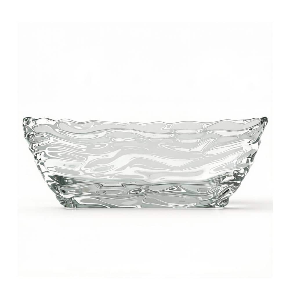 67 in. Center Drain Freestanding Transparent Resin Flatbottom Bathtub with Water-Ripple Texture in Clear price history on PriceWatchPro