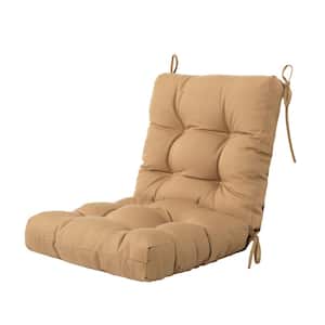 Outdoor Cushions Dinning Chair Cushions with back Wicker Tufted Pillow for Patio Furniture in Light Brown