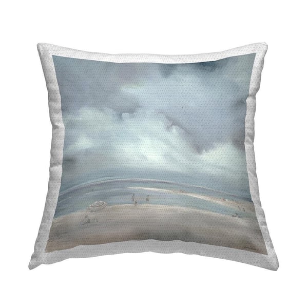Stupell Industries Clouded Beach Horizon Outdoor Printed Throw Pillow by Liz Jardine